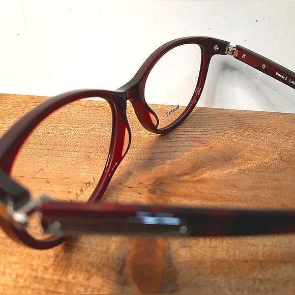 NEW Rx'able Eyeglass Frame, burgundy/wine full rim, cat eye glasses 54-16-135 - Picture 3 of 4
